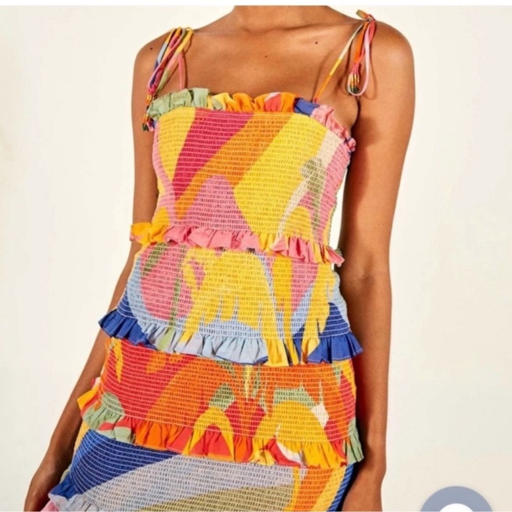 FARM Rio Multicolor Ruffled Dress